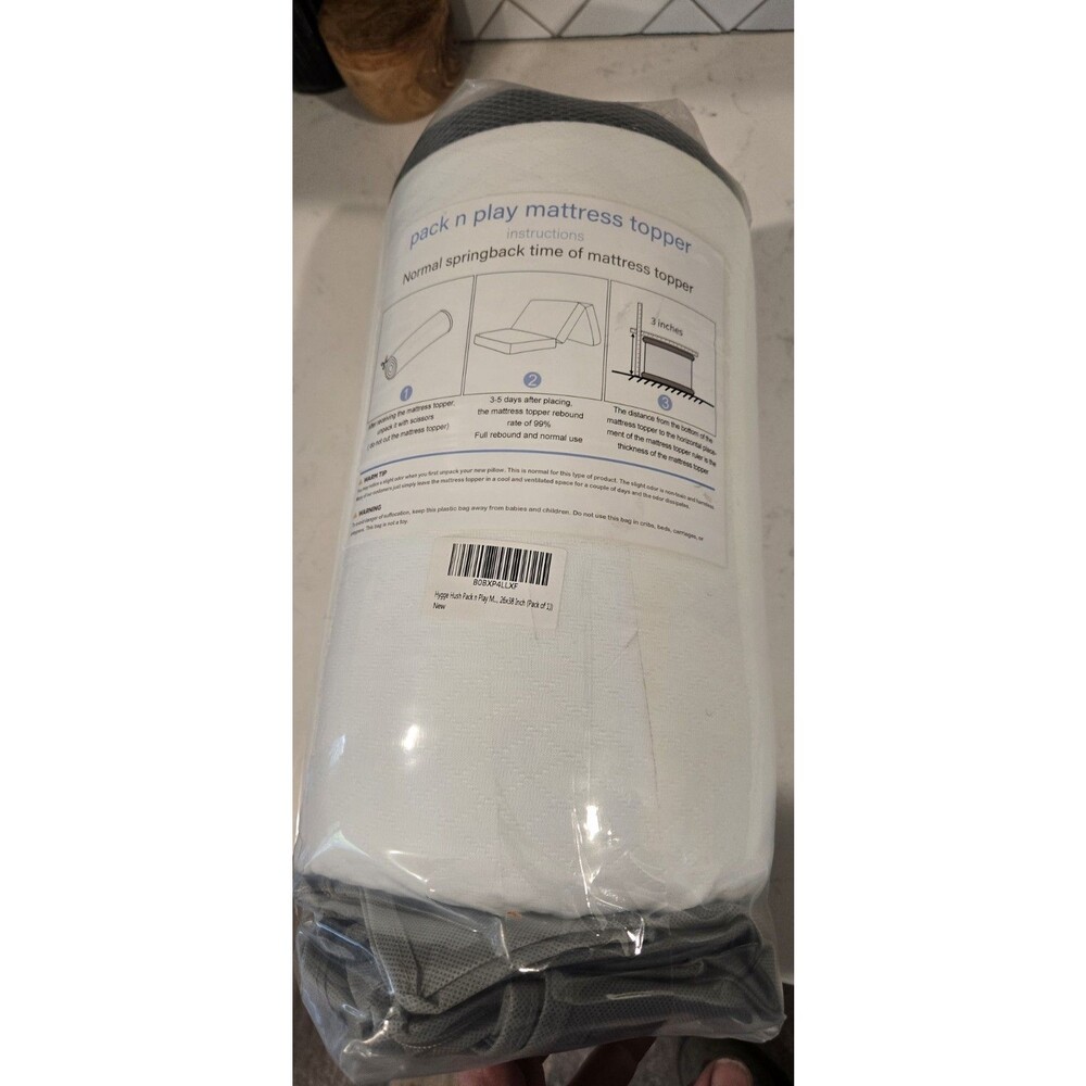Hygge Hush Pack n Play Mattress Topper 26x38 Inch White